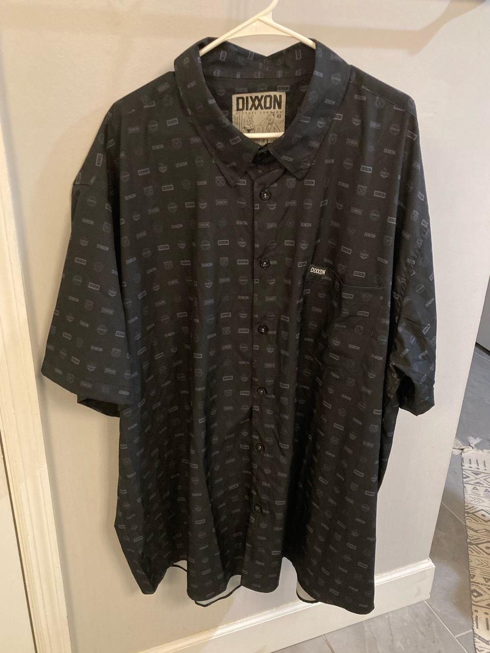 Dixxon The EXECUTIVE Black Short Sleeve Party Shirt Men's 4X All Over Logo Print